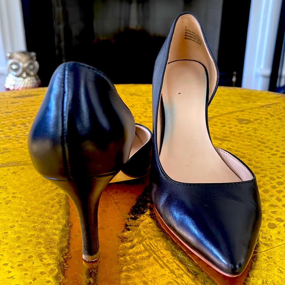 Coach Navy Leather Pumps